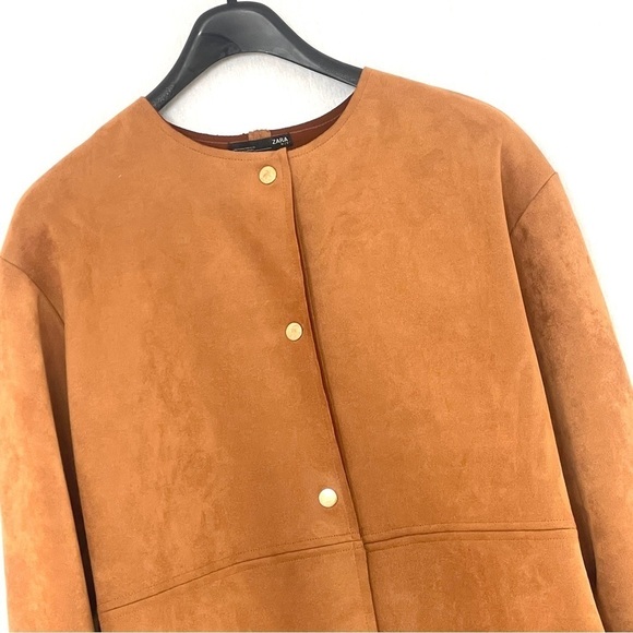 Zara Retro Faux Suede Faux Fur Jacket - Picture 4 of 13